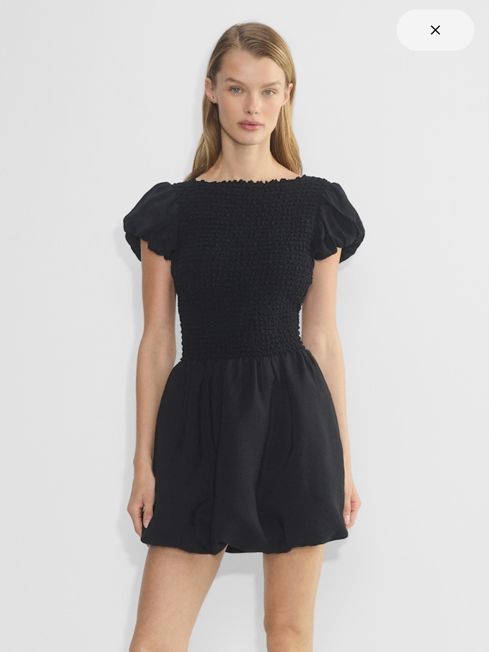 Wilfred: Lark Smocked Puff-Sleeve Mini Dress